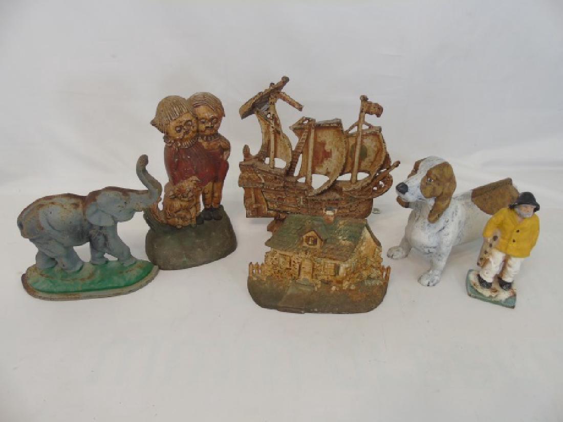 6 Antique & Vintage Painted Cast Iron Door Stops (1 of 4)