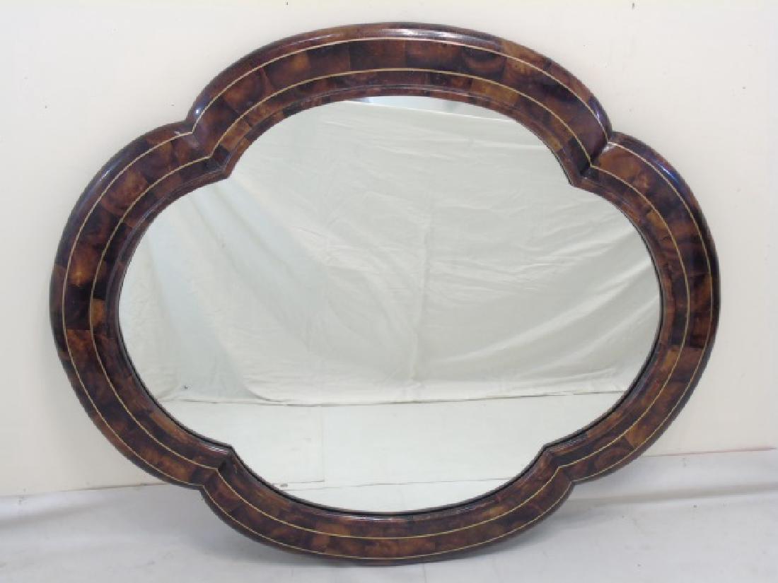 Contemporary Oval Mirror w Faux Wood Painted Frame (1 of 4)