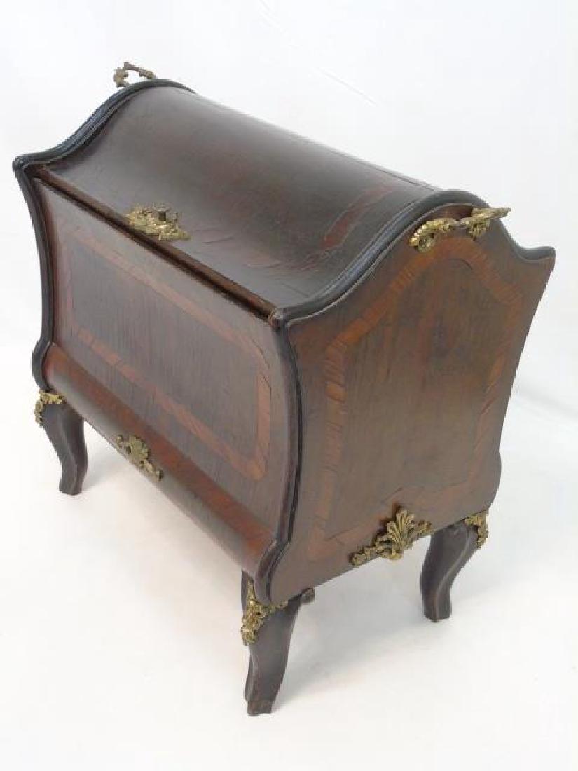 French Inlaid Wood Box  w Gilt Ormolu Accents (1 of 3)