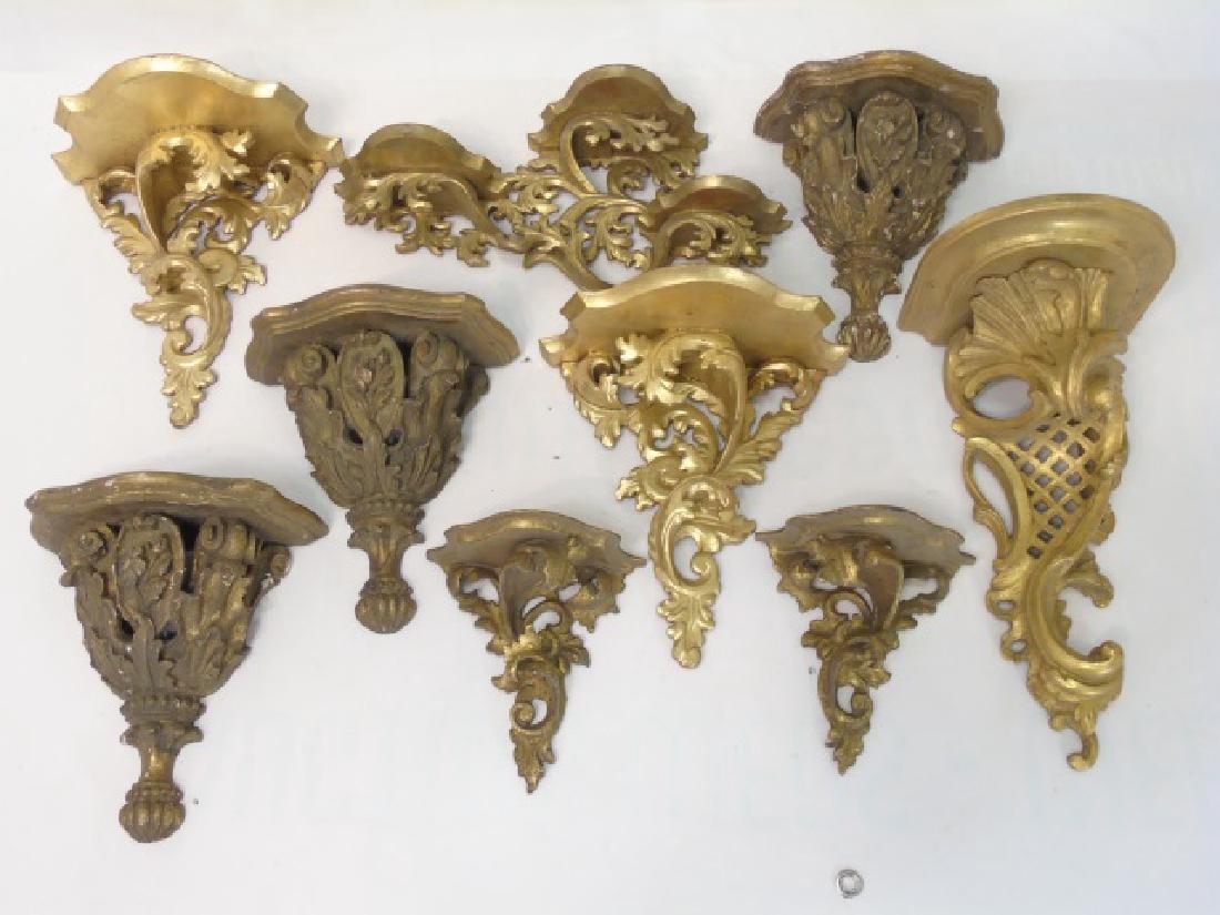 Collection Antique & Vintage Gold Wall Shelves (1 of 6)