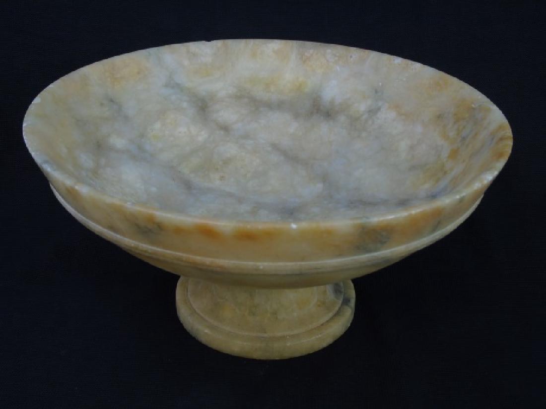 Antique Italian Carved Alabaster Compote / Tazza (1 of 4)