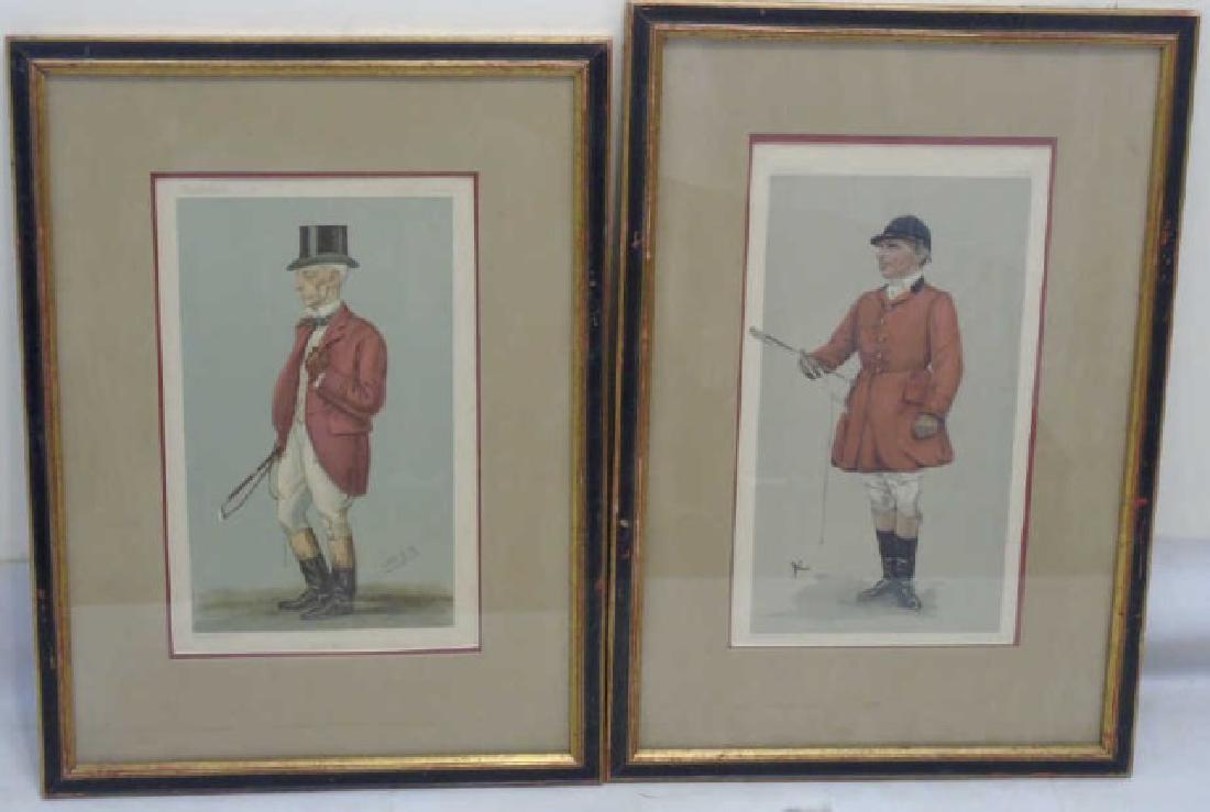 Pair 19C Spy Vanity Fair Prints of Fox Hunt Master (1 of 7)