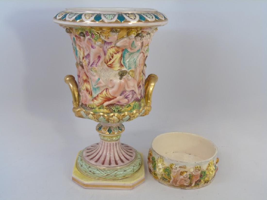 Vintage Capo di Monte Urn & Bowl with Cherubs (1 of 8)