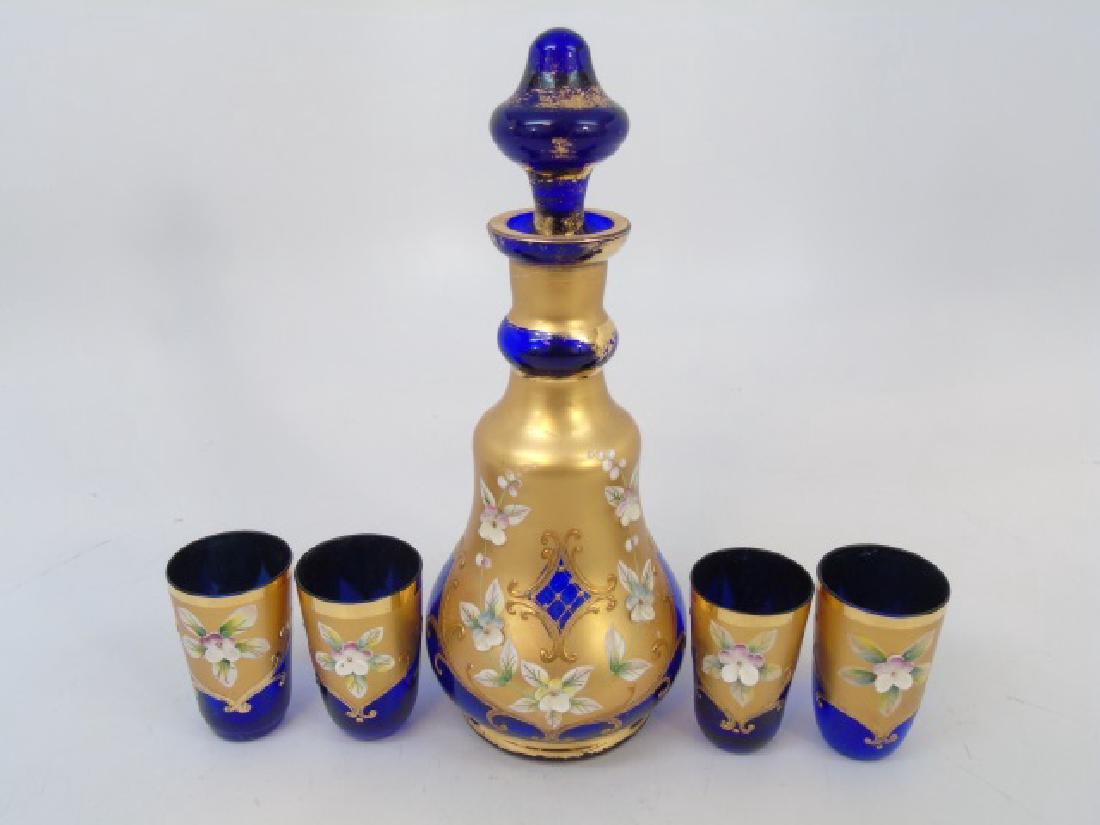 Venetian Murano Glass Enamel Decorated Set (1 of 7)