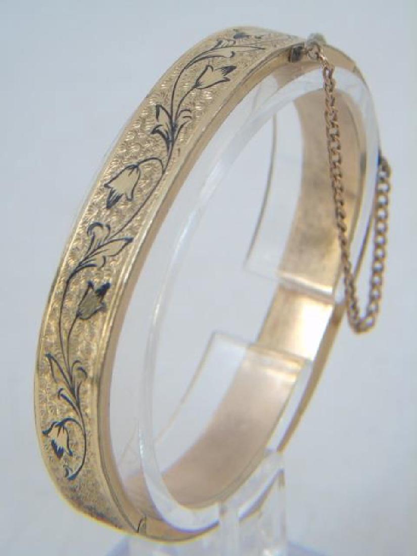 Antique Victorian Gold & Enamel Bangle Bracelet (1 of 4)
