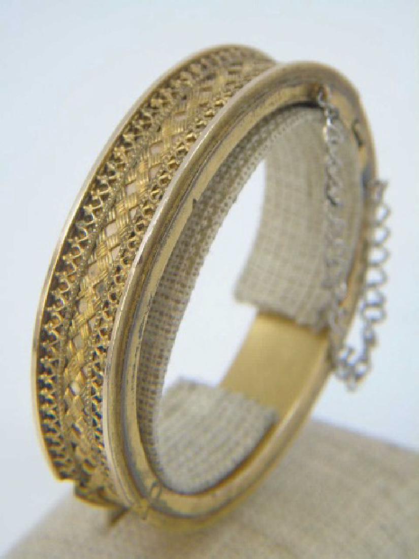 Antique Victorian Ornate Gold Bangle Bracelet (1 of 4)