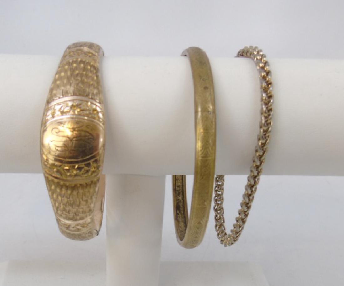3 Antique Estate Yellow Gold Bangles & Bracelets (1 of 4)