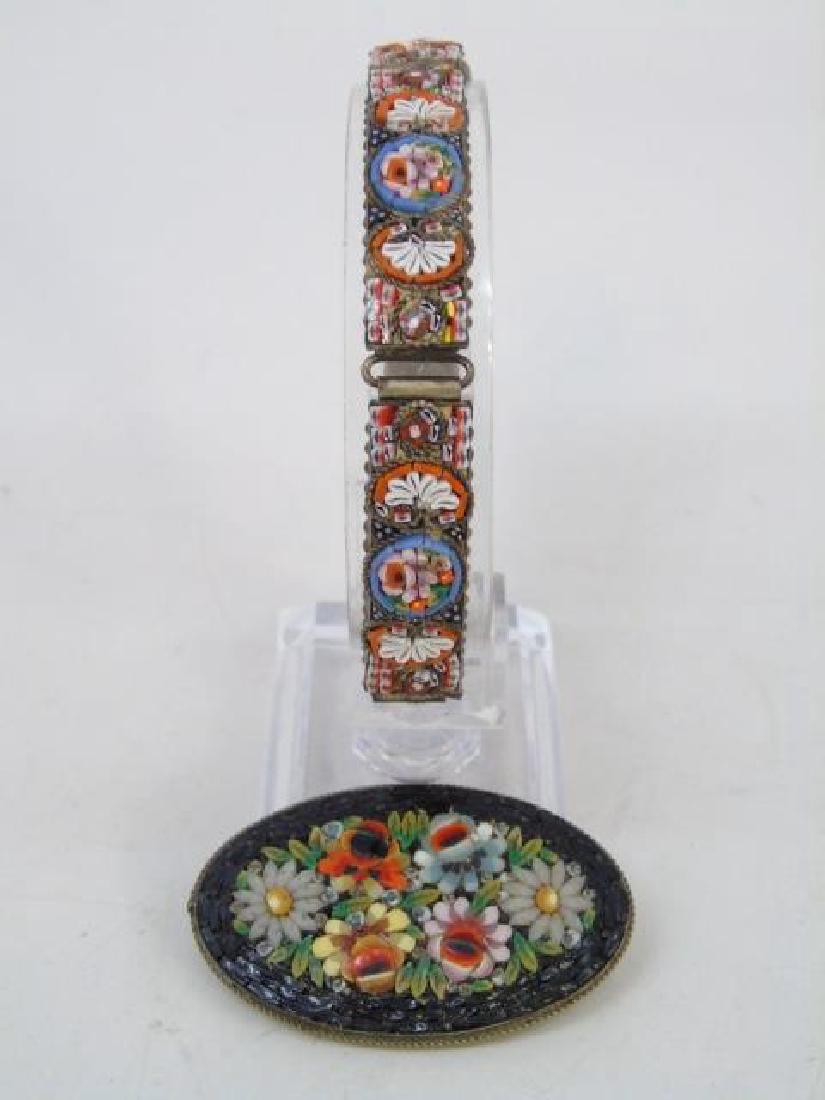 Antique Italian Micro Mosaic Bracelet & Brooch (1 of 6)