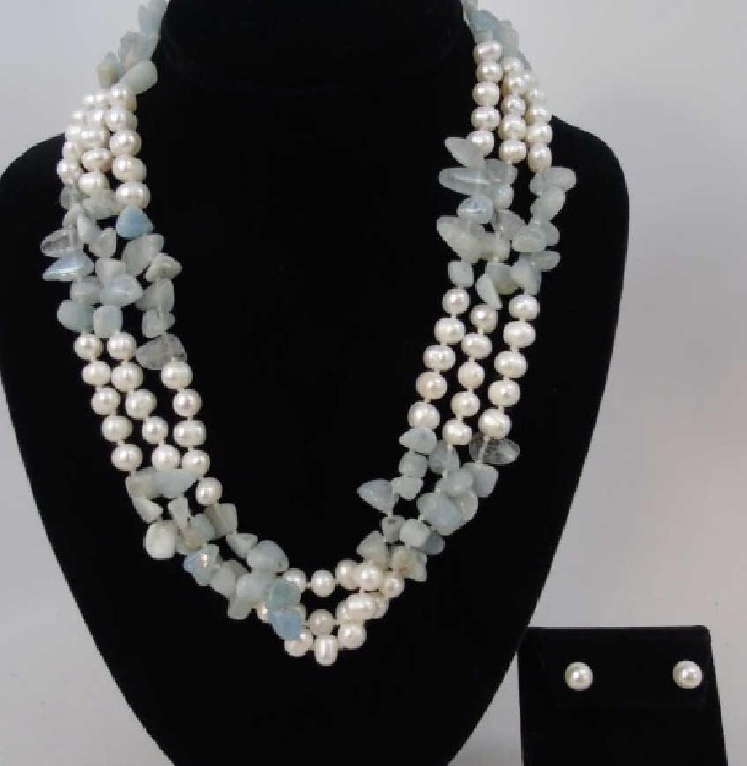 Hand Made Baroque Pearl Necklace & Studs (1 of 4)