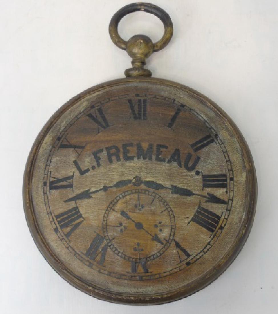 Carved Wood Advertising Sign Clock - L Fremeau (1 of 4)