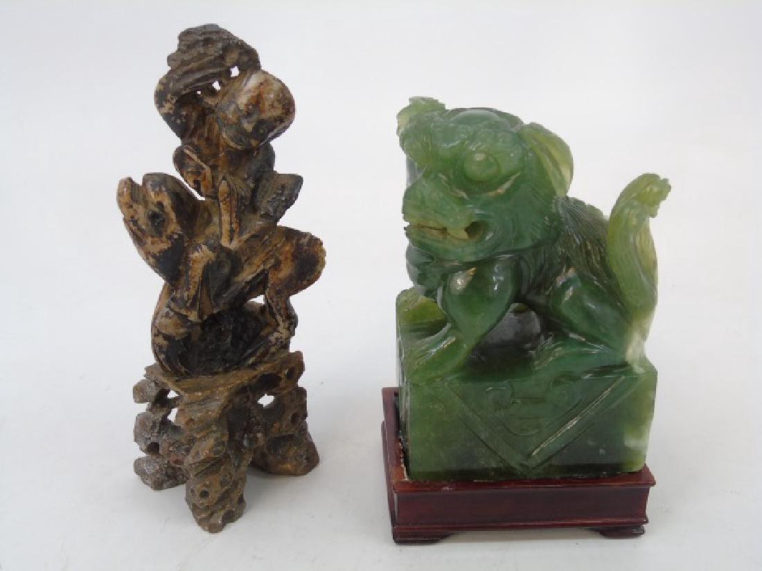 Antique Chinese Jade Foo Dog & Soapstone Statue (1 of 4)