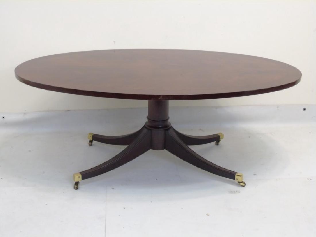 Mahogany Oval Pedestal Coffee Table by Hickory (1 of 3)