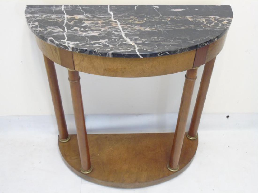 Contemporary Demi Lune Marble Top Console Table (1 of 4)