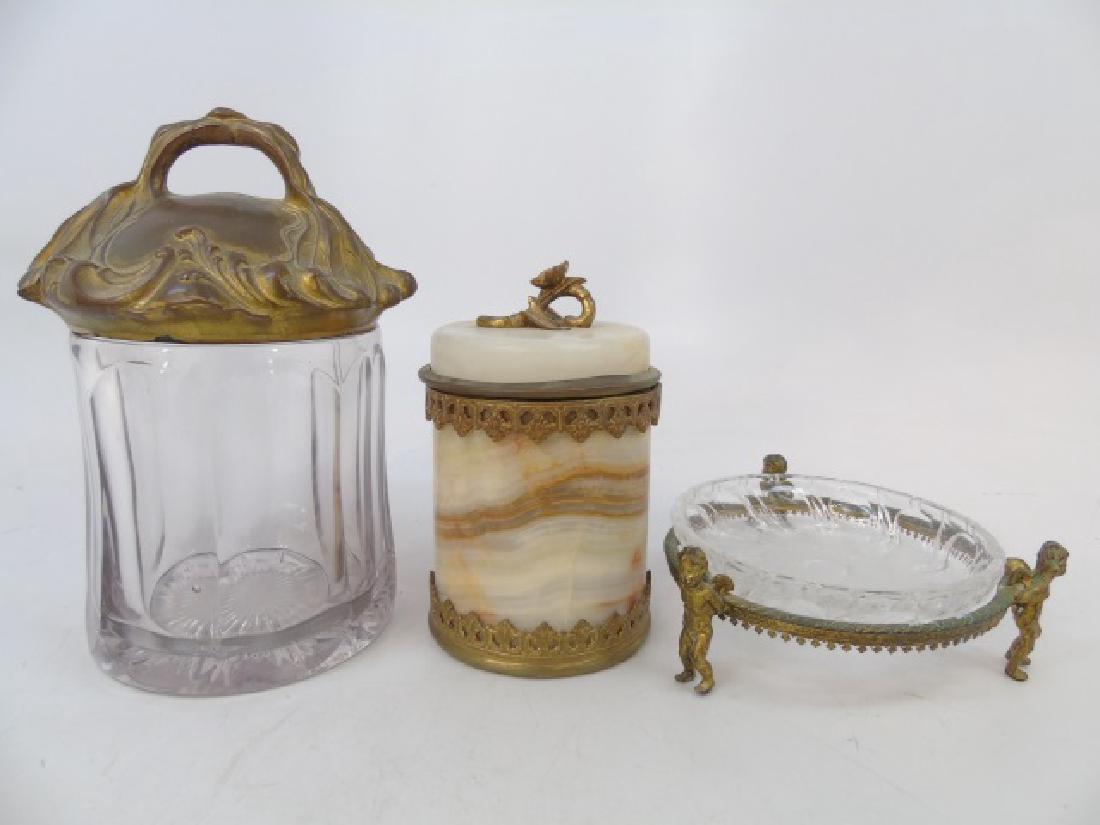 Marble, Glass & Bronze Boudoir Pieces (3) (1 of 4)