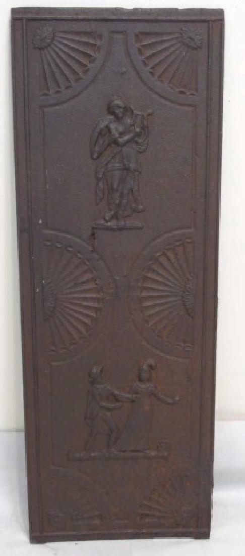 Antique 19th C Cast Iron Plaque Angel w Lyre (1 of 4)