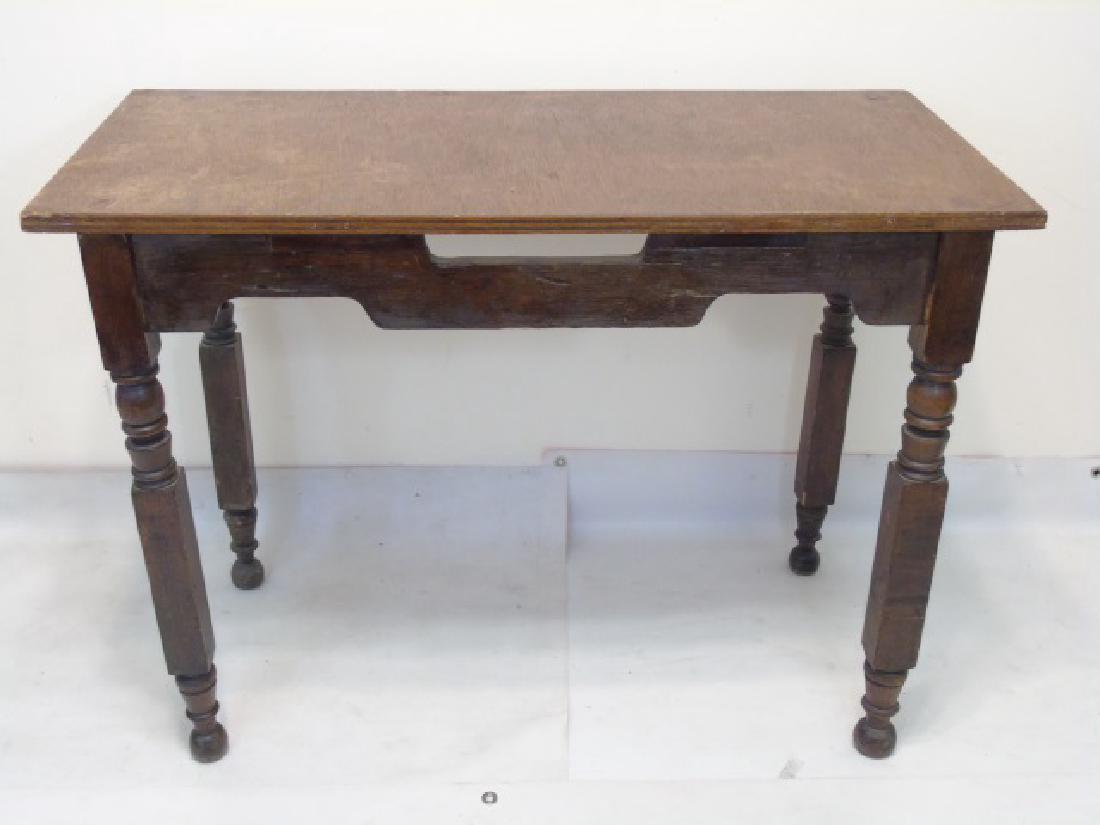 Vintage Rustic Mahogany Table w Cutout Apron (1 of 4)