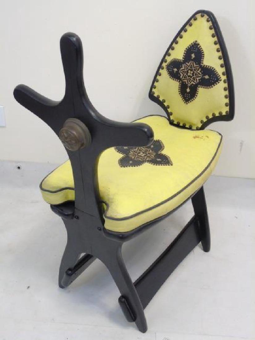 Vintage Carved Wood & Upholstered Camel Saddle (1 of 3)