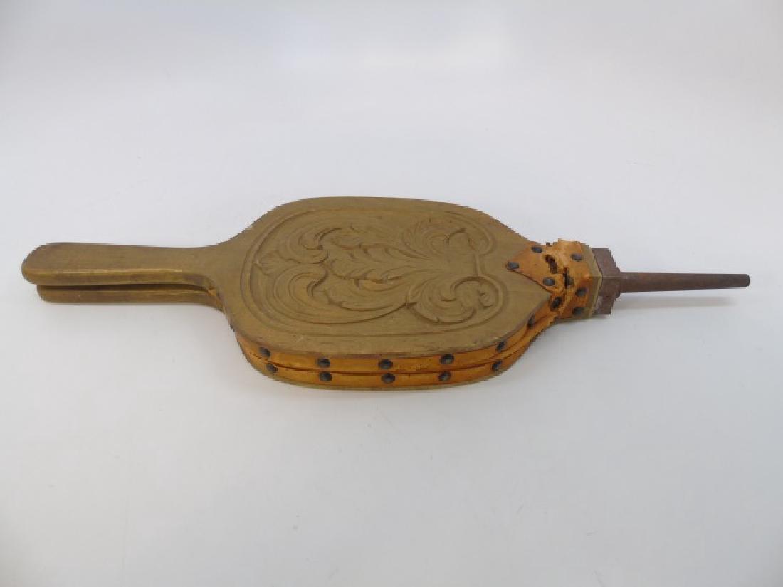 Antique Hand Carved Norwegian Fireplace Bellows (1 of 5)