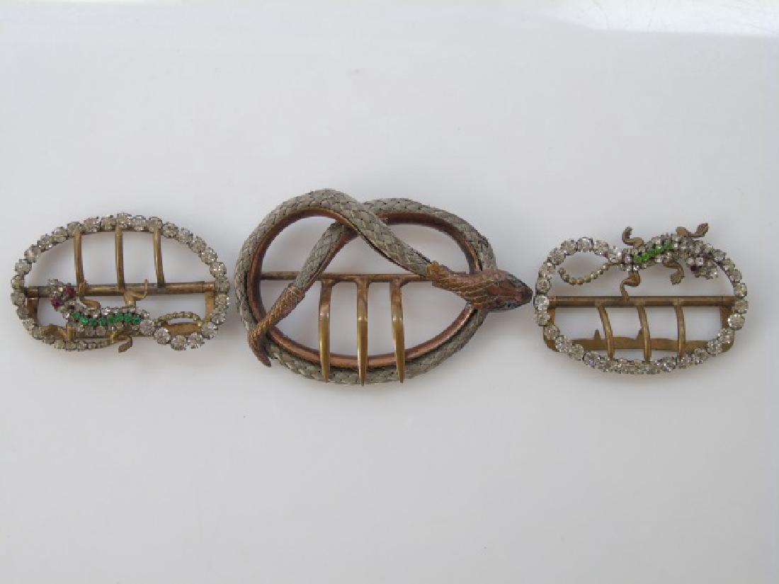 Three Estate Antique Snake & Lizard Buckles (1 of 3)