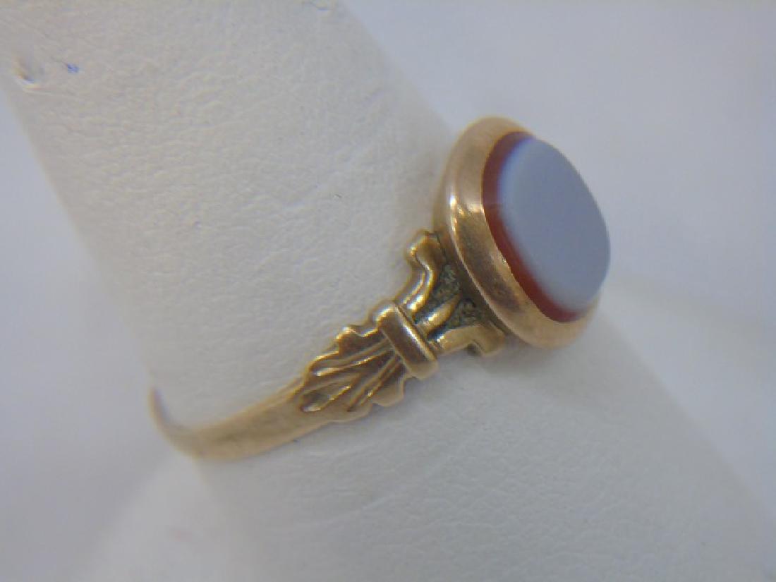 Antique Victorian 14k Yellow Gold Signet Onyx Ring (1 of 4)