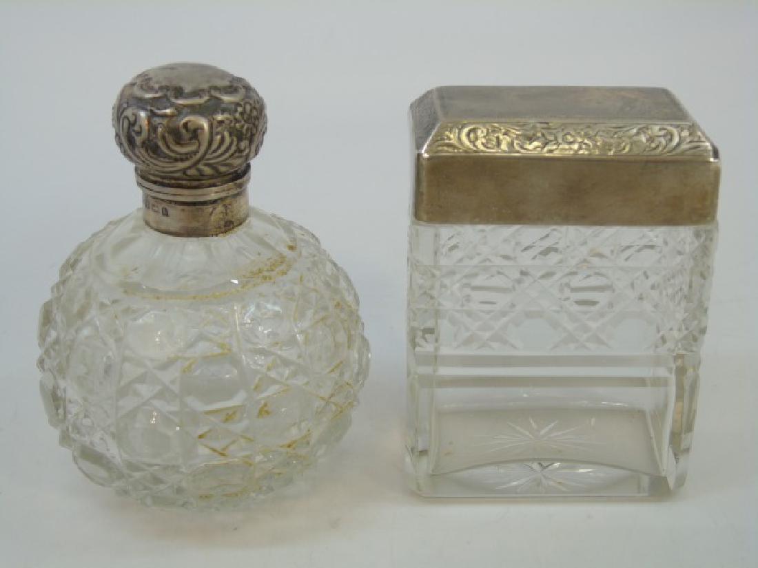 Antique Sterling Silver & Crystal Perfume Bottles (1 of 9)