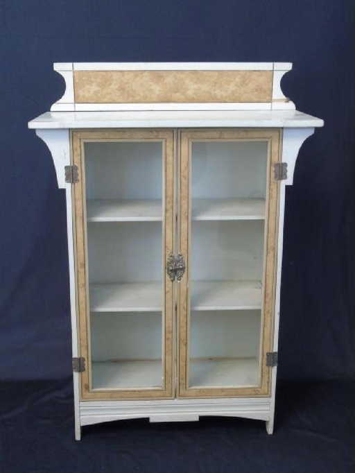 Antique Doll Or Child Size Miniature Curio Cabinet