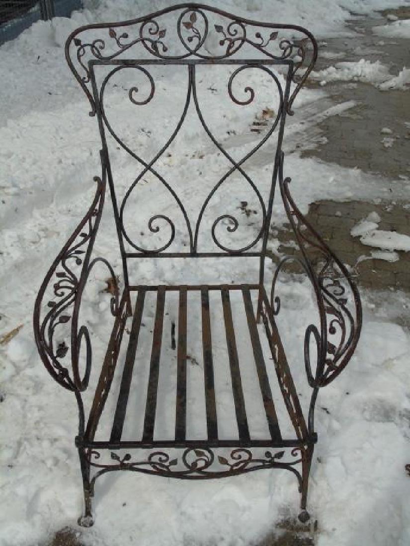 Antique Wrought Iron Outdoor / Patio Armchair (1 of 4)