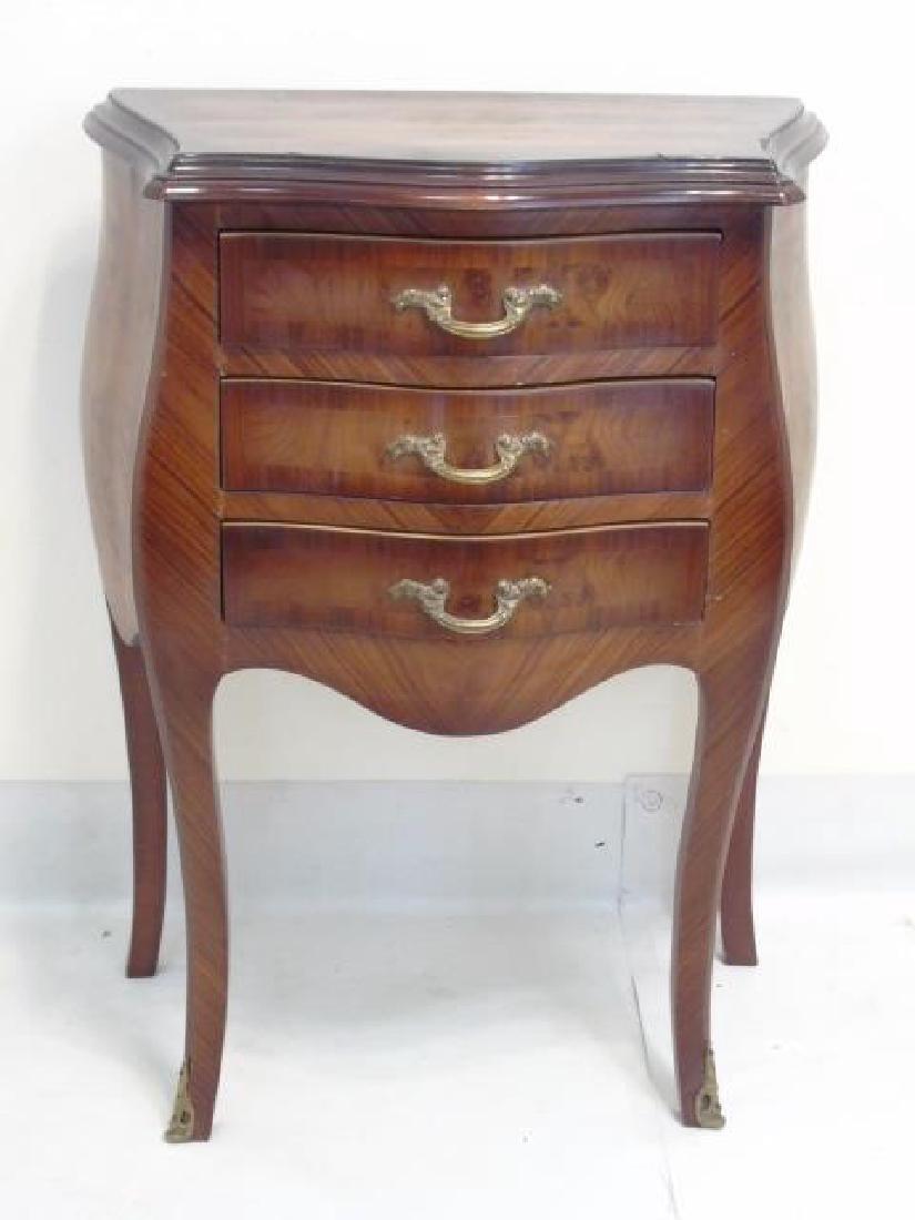 Italian Baroque Style Bombe Chest w Burl Wood (1 of 3)