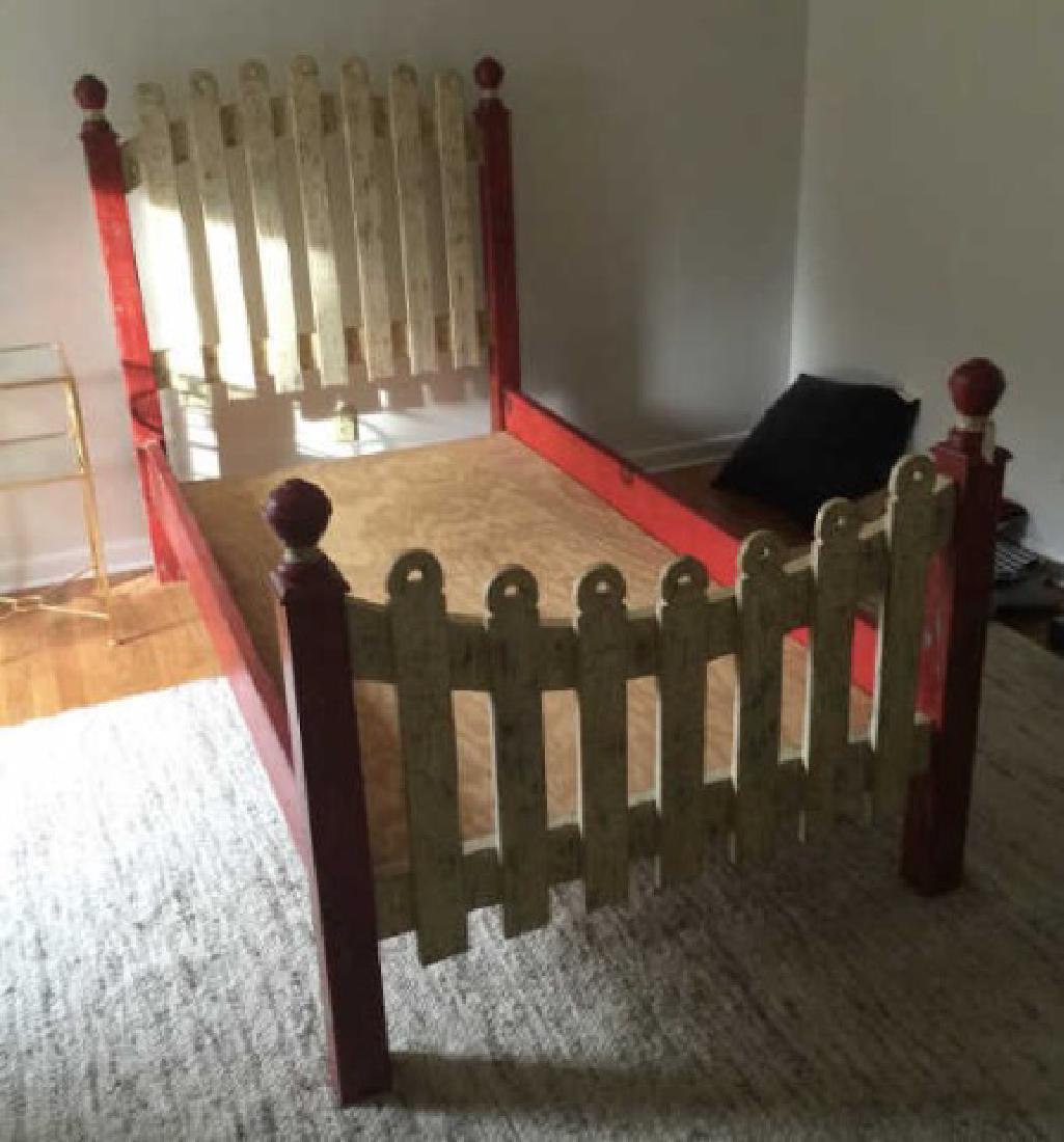 Custom Made Twin Size Fence Motif Childs Bed (1 of 4)
