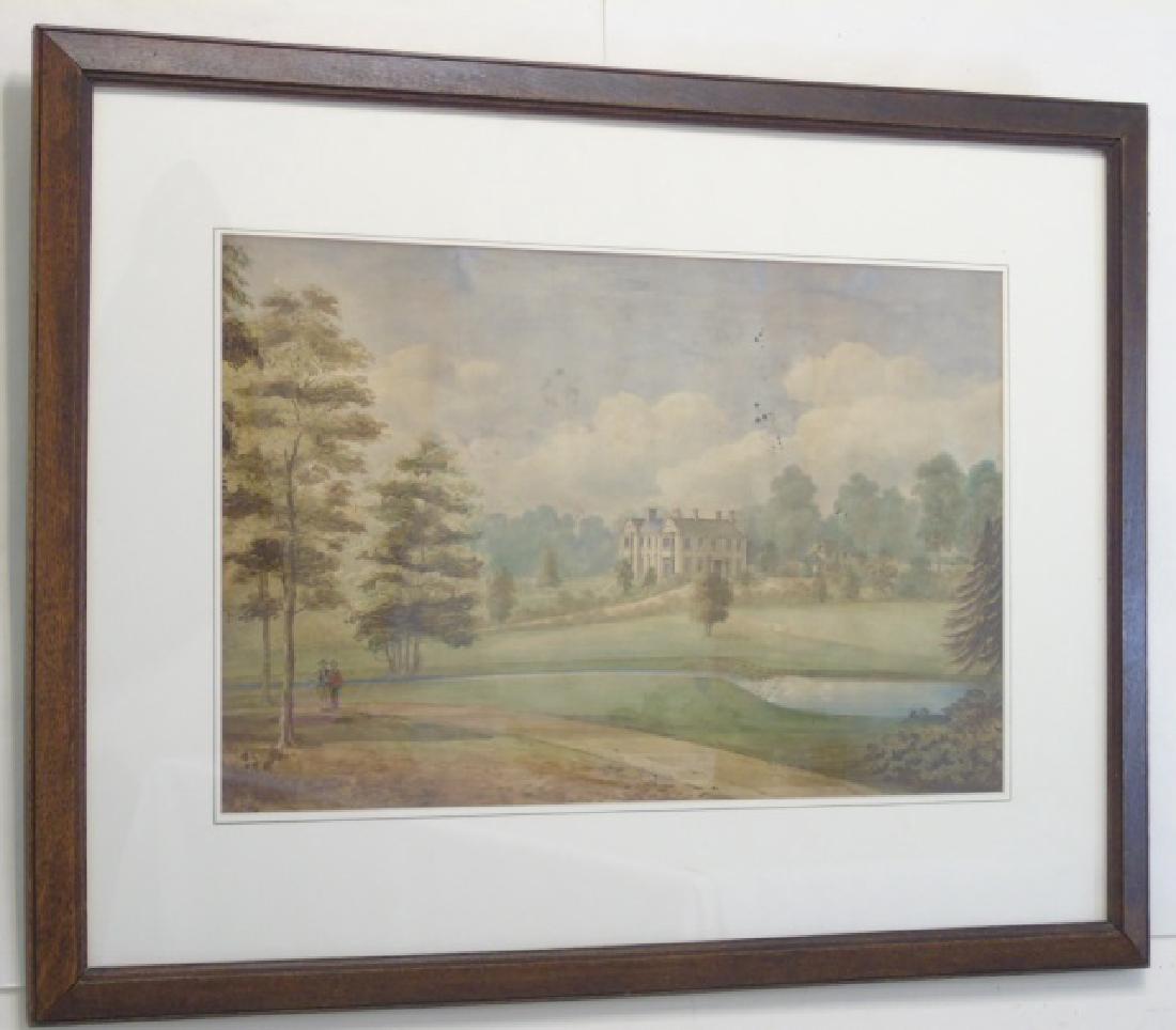 Antique 19th C English Landscape w Castle Painting (1 of 3)