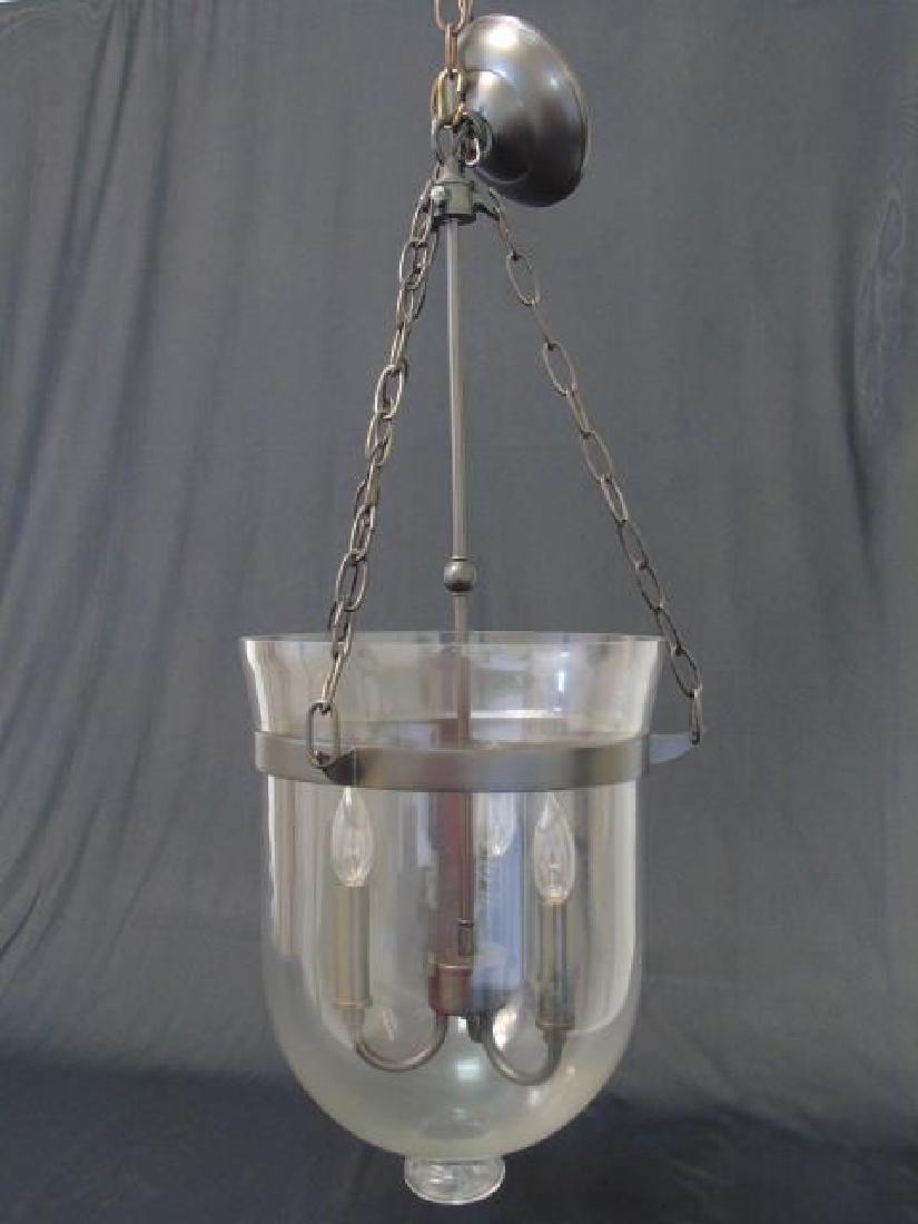 Glass Inverted Cloche 3 Arm Lantern Chandelier (1 of 6)