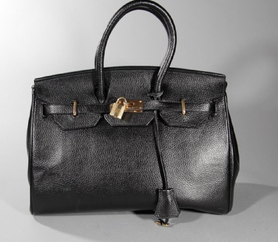 Vintage Black Leather & Gold Tone Hardware Purse (1 of 3)