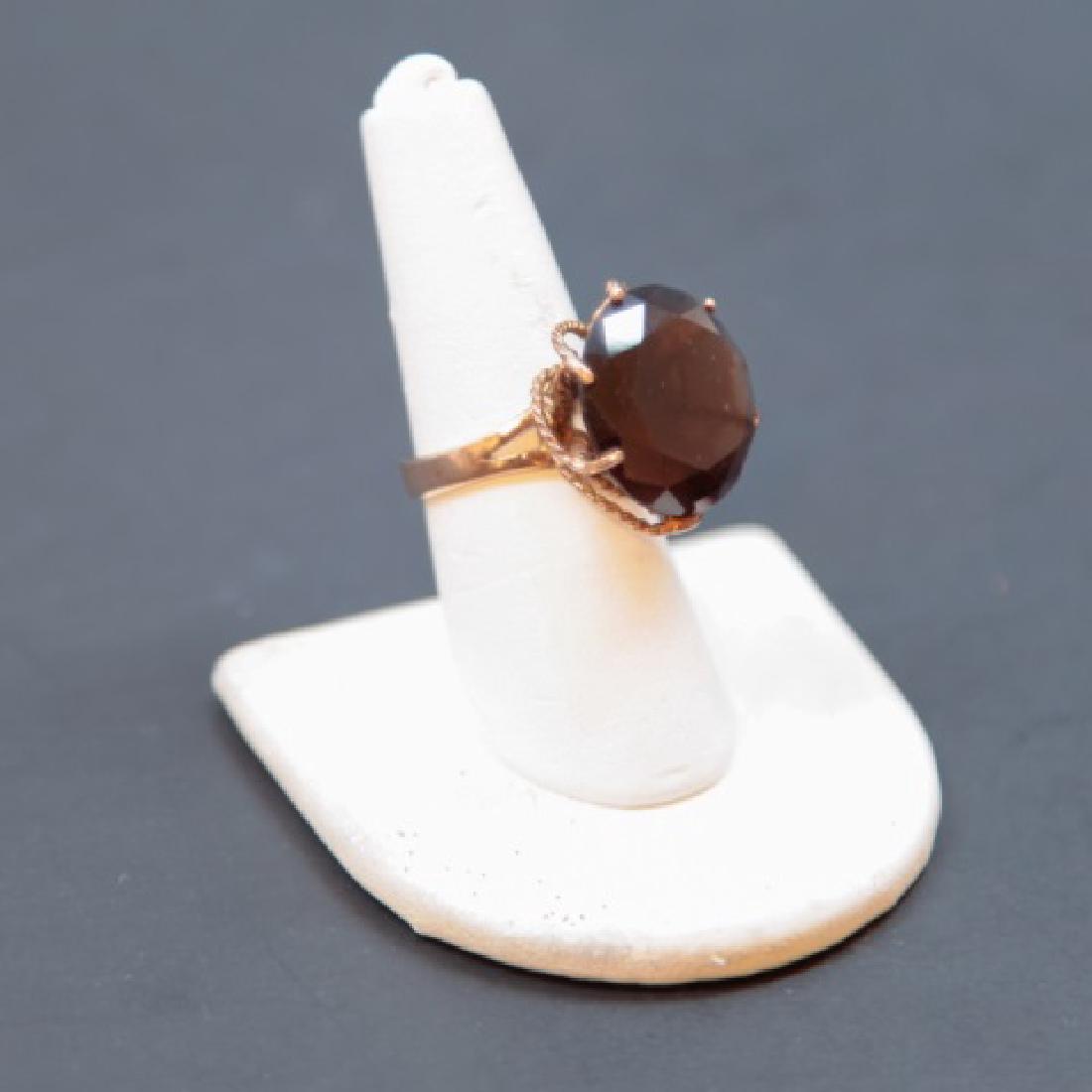 Estate Large Smoky Topaz & Gold Cocktail Ring (1 of 3)