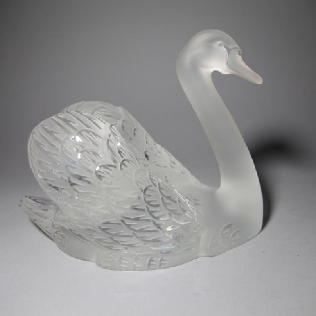 Large Lalique French Art Glass Statue of a Swan (1 of 4)