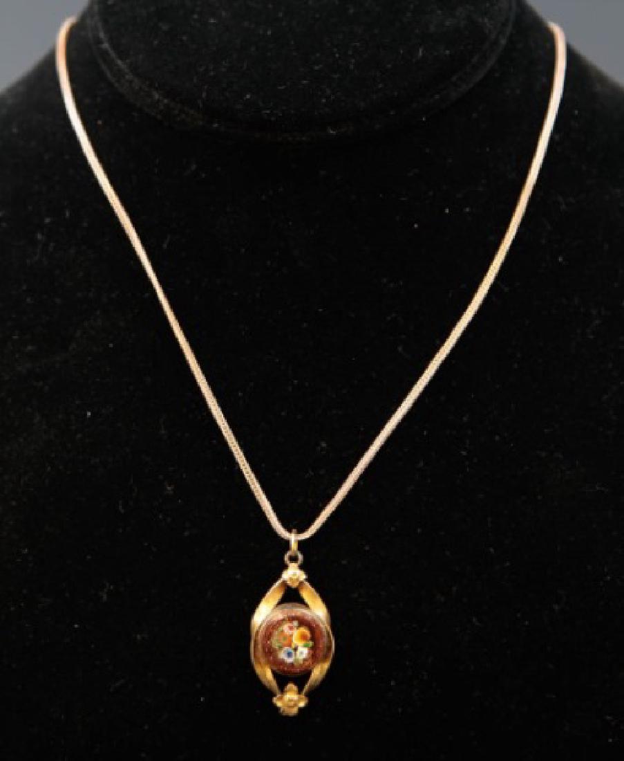 Antique Victorian Micro Mosaic Goldstone Necklace (1 of 2)