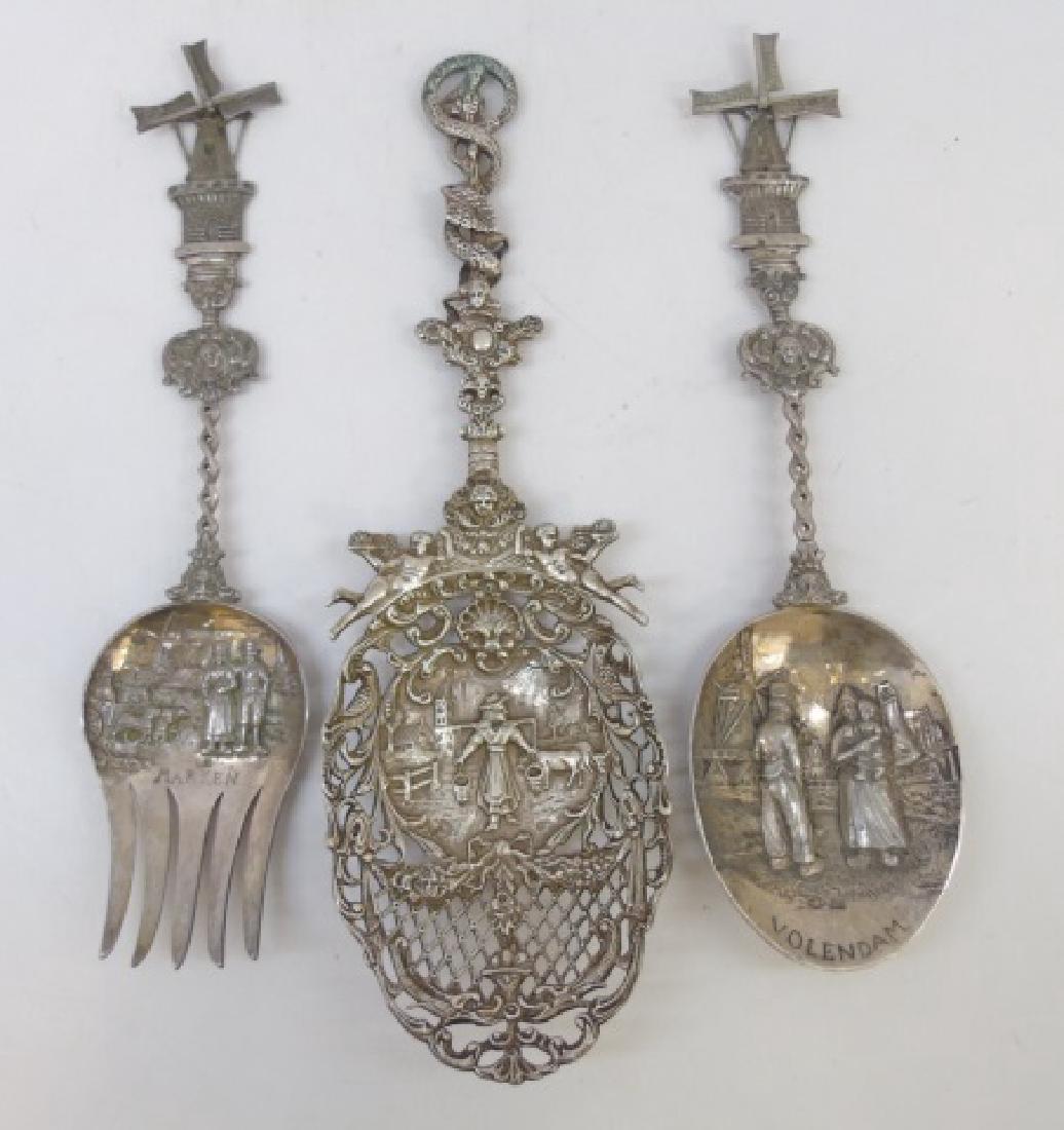 Three Antique Dutch Style Silver Serving Utensils (1 of 8)