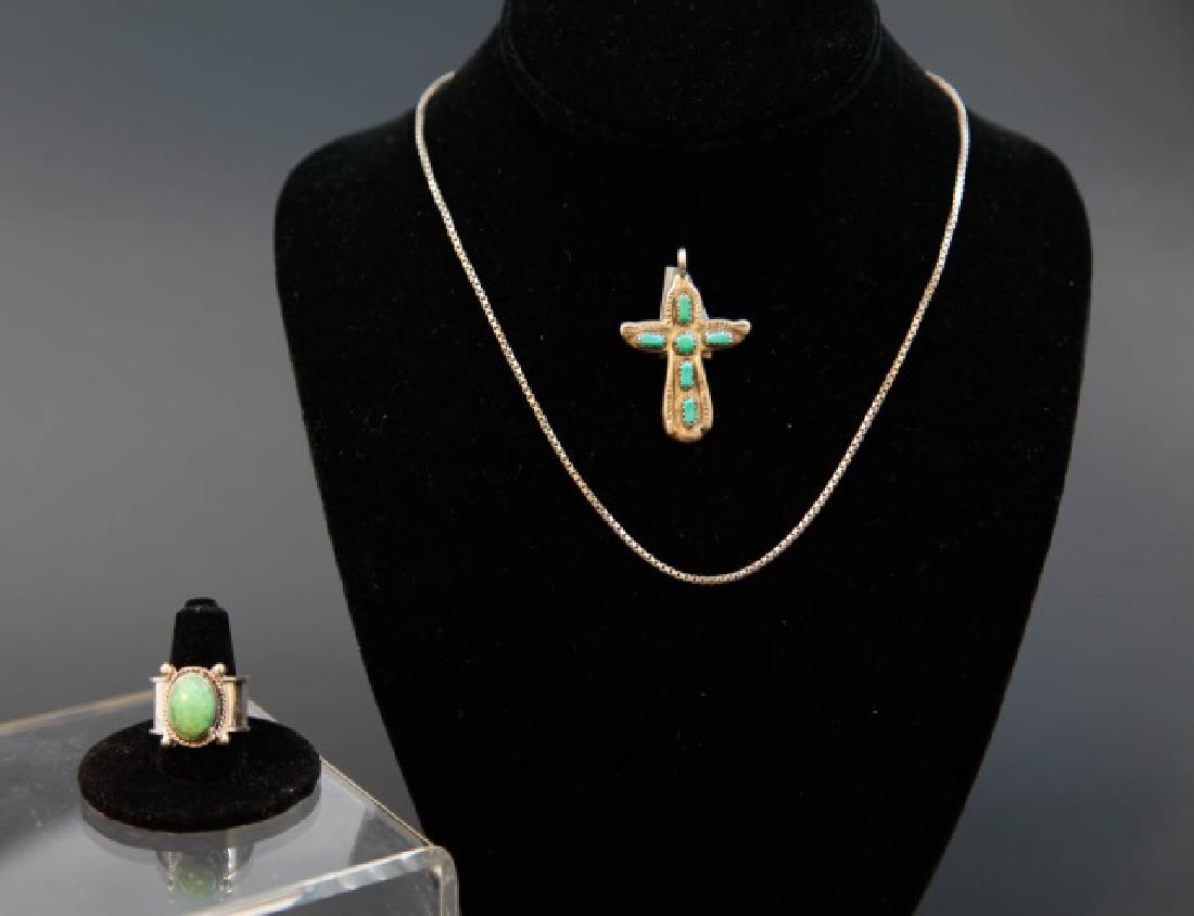 Trio of Silver Pieces, Including Band Ring wStone (1 of 5)