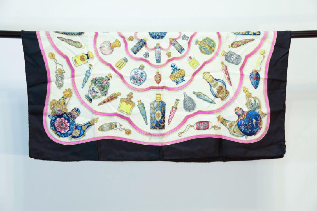 Hermes Silk Scarf w Perfume Bottle Design (1 of 3)