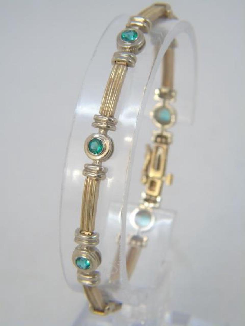 Vintage 14k Yellow Gold & Chatham Emerald Bracelet (1 of 5)