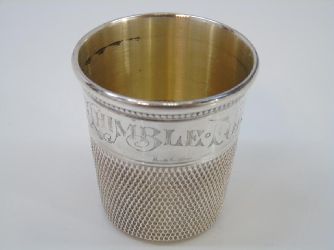 Sterling Silver Thimble Jigger Only a Thimblefull (1 of 3)