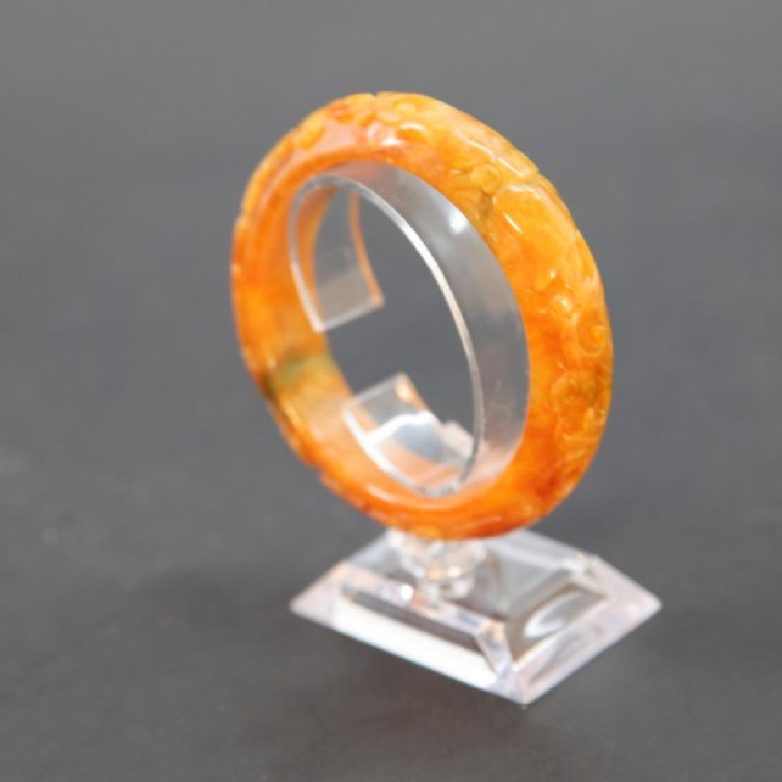 Vintage Hand Carved Jade Dragon Bracelet Bangle (1 of 2)