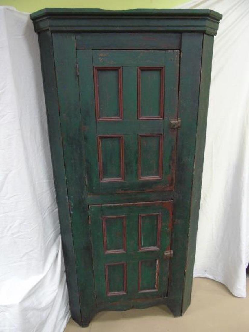 Antique English 18th C Corner Cupboard Cabinet (1 of 3)
