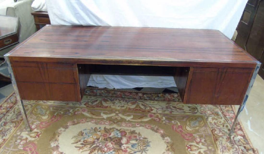 Mid Century Modern Desk - Chrome Inlay & Legs (1 of 5)