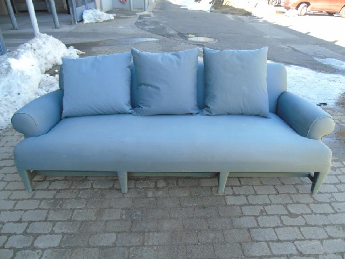 Donghia Contemporary Soft Teal Upholstered Couch (1 of 3)