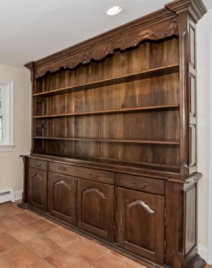 19th C Antique French Country Carved Wood Hutch (1 of 4)