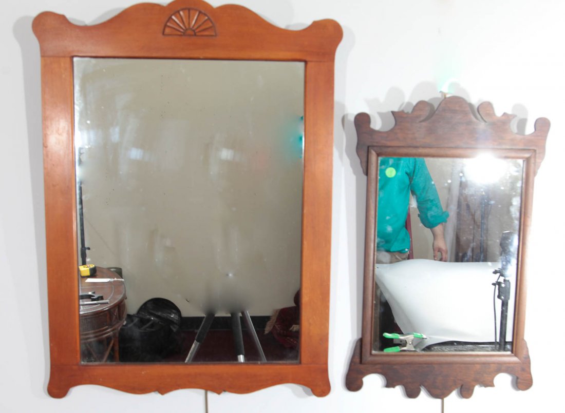 Two Vintage Mirrors Maple and Mahogany (1 of 3)