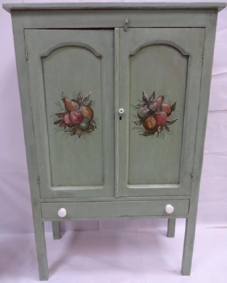Vintage Swedish Painted Cabinet with Floral Motif (1 of 4)