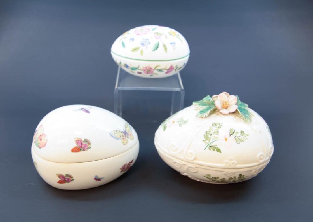 Limoges Minton & Italian Pottery Egg Form Boxes (1 of 4)