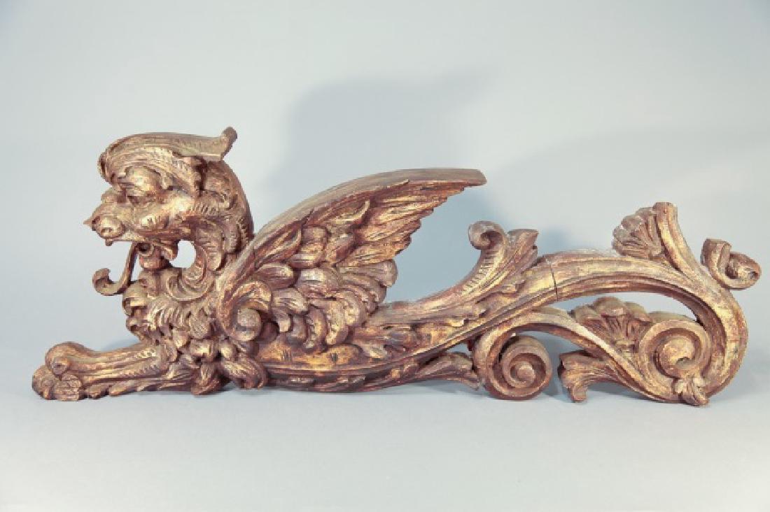 Italian Baroque Style Carved Wood Griffin (1 of 3)
