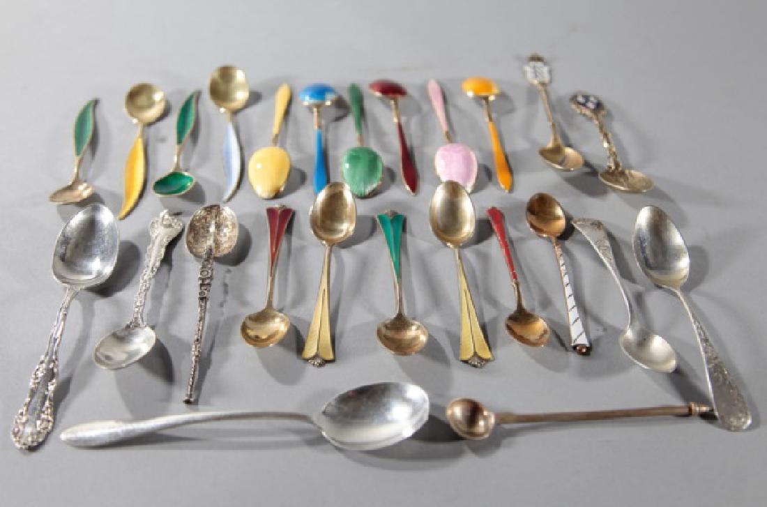 Collection Vintage Sterling Silver & Enamel Spoons (1 of 5)